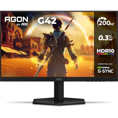 Imagem do produto Monitor Gamer AOC AGON G42 24' 200Hz 0,3ms IPS HDR10 NVIDIA G-Sync 24G42HE