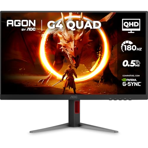 Imagem do produto Monitor Gamer AOC AGON QUAD 27' QHD 180Hz 0.5ms IPS HDR10 Base Ajustável Q27G4F