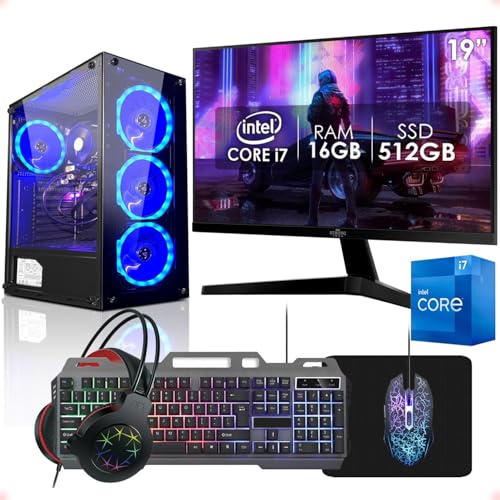 Imagem do produto PC Gamer Completo Intel Core i7 16GB SSD 512GB Monitor 19' Kit Gamer Strong Tech