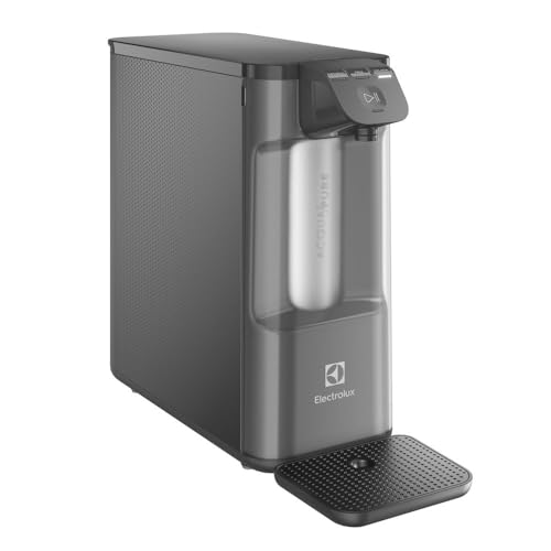 Imagem do produto Purificador de Água Gelada Fria e Natural Elétrico Compacto Eletronico placa Electrolux Filtro refil 6 meses ou 3000l Painel Touch Bivolt Grafite PE12G
