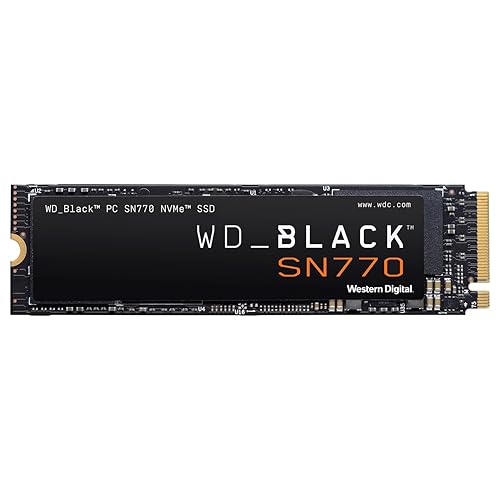 Imagem do produto SSD WD Black SN770 1TB NVMe M.2 2280 (Leitura até 5150MB/s e Gravação até 4900MB/s)