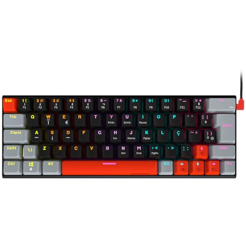 Imagem do produto TECLADO GAMER MECANICO PCYES KUROMORI 60% - SWITCH BLUE - LED RAINBOW - PTKM60BL