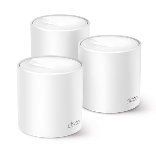 Imagem do produto TP-Link Deco X1500 (3-Pack) – WiFi 6 AI Mesh System, AX1500 Dual Band 2.4 GHz/5 GHz, Coverage up to 600 m², 3X Gigabit Ports per Unit, Band 160MHz Channel, ODFMA, 1024QAM, White
