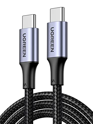 Imagem do produto UGREEN Cabo USB C para USB C, 2m 100W, Carregamento Rápido, Nylon Trançado, Compatível com iPhone 16/15/14, MacBook Pro, iPad Pro, Dell XPS, Galaxy S25/S24/S23/S22 Ultra, Pixel, Preto