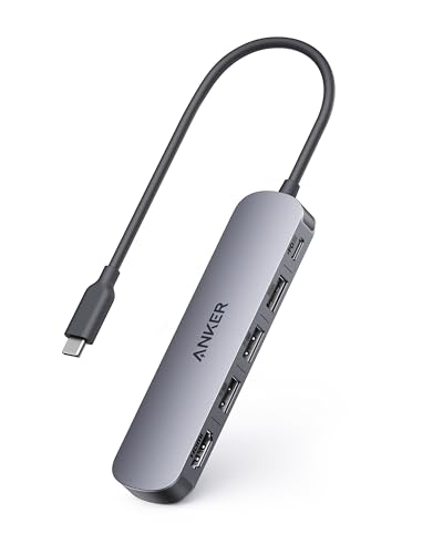 Imagem do produto Anker Hub USB-C(5 em 1), HDMI 4K@30Hz com Entrega de Energia Máxima de 100W, Portas de Dados USB-C e USB-A, Compacto e Estiloso para MacBook, Dell XPS e mais (Carregador Não Incluído)