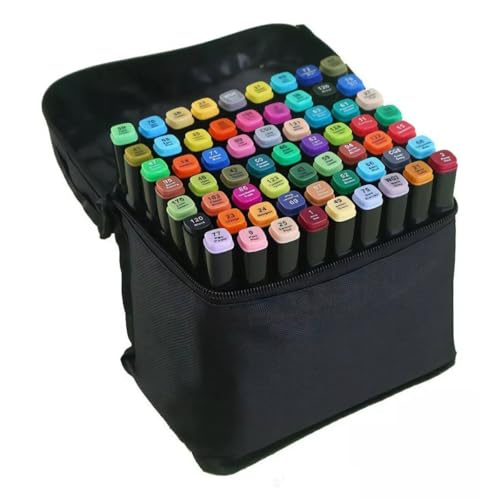 Imagem do produto Canetinha Ponta Dupla para Colorir Kit Estojo de Canetas Escolar Marcador Coloridas Permanente Duas Pontas (60 Cores)