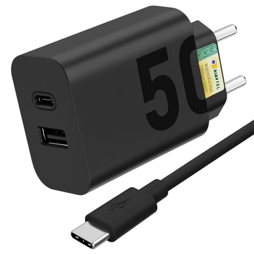 Carregador Super Turbo 50W Ultra Rápido Tipo C e USB Com Carregamento Rápido + Cabo Tipo C Compatível Com Todos Os Dispositivos, Android, Ios 15/16, Xiaomi - Todos Dispositivos Celulares