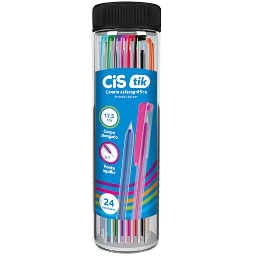Imagem do produto CIS, Caneta Esferografica 0,7 mm TIK Squeeze com 24 unidades, cores Sortidas
