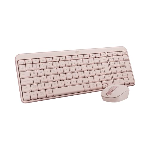 Imagem do produto Combo Teclado e Mouse Sem Fio Logitech MK250 Bluetooth com Conectividade Rápida e Fácil, Design Compacto, Mouse Ambidestro, Layout ABNT2, Construção Durável, Compatível com PC e Mac - Rosa