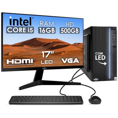 Imagem do produto Computador Completo Intel Core i5 16GB HD 500GB Monitor 17' 4 Núcleos Super Turbo Pc Hdmi Teclado e Mouse Strong Tech