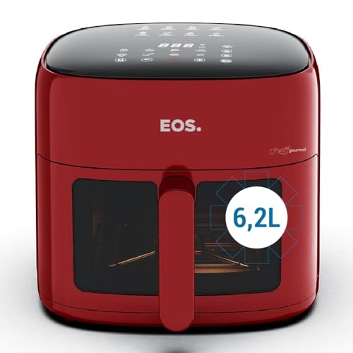 Imagem do produto Fritadeira Sem Óleo Air Fryer Eos Chef Gourmet 6.2 Litros Compacta Digital Vermelho Eaf60v 110v
