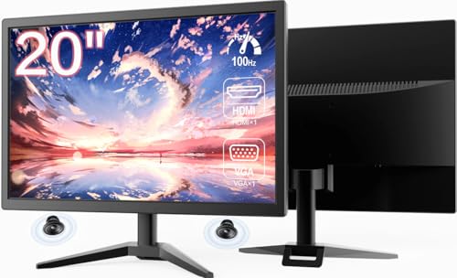 Imagem do produto Monitor Gamer LED 20 Polegadas pc, 1440x900 HD, 75Hz, Alto-falantes Integrados, HDMI/VGA/3.5mm, Tempo de Resposta 5ms