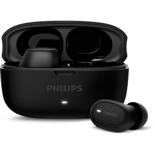 Imagem do produto PHILIPS, Fone de Ouvido Sem Fio TWS, TAT2500BK/00, Bluetooth, Com Cancelamento de Ruído Ativo ANC, Com Microfone, Até 24 horas de bateria, iPX4, Preto