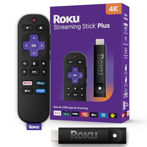 Imagem do produto Roku Streaming Stick Plus 4K 2025 | Dispositivo de streaming para TV 4K com controle remoto por comando de voz compatível com Alexa, Siri e Google