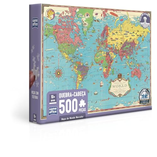 Imagem do produto Toyster - Quebra-cabeça: Mapa do Mundo Mercator - 500 peças - Game Office