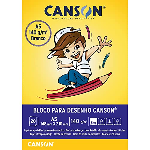 Imagem do produto Bloco desenho branco A5 140g - com 20 folhas - Canson