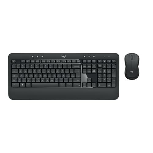 Imagem do produto Combo Teclado e Mouse sem fio Logitech MK540 com Teclado com Apoio para as Mãos, Teclas de Mídia, USB, Pilha Inclusa e Layout ABNT2, preto