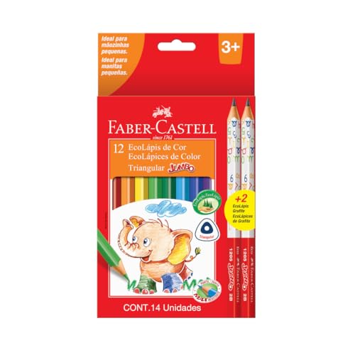 Imagem do produto Lápis de Cor Ecolápis Triangular Jumbo 12 Cores + 2 Lápis Jumbo 2B, Faber-Castell