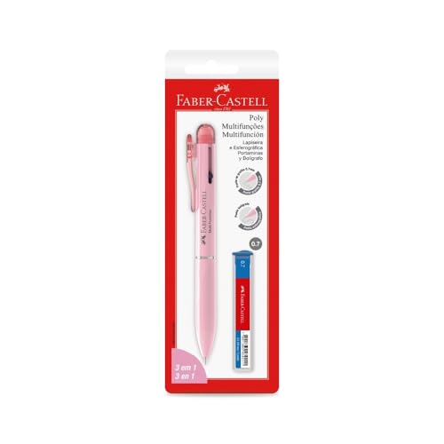Imagem do produto Lapiseira 0.7 e Caneta Esferográfica, 3 em 1, Faber-Castell, Rosa - SM/07L31RS