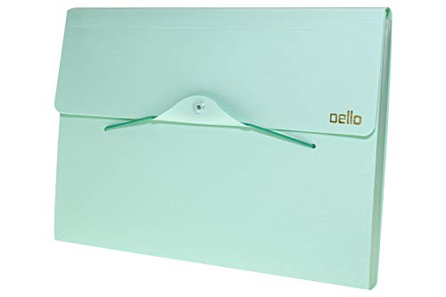 Imagem do produto Pasta sanfonada A4 com 12 divisórias Linho serena Verde pastel 6096.vp Dello