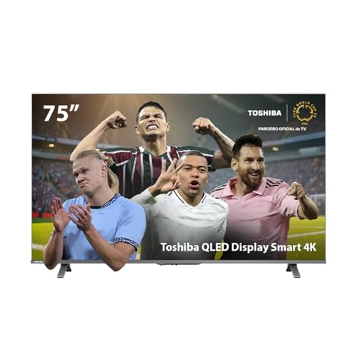 Imagem do produto Smart TV QLED 75' 4K Toshiba 75C450NS Google TV 3 HDMI 2 USB Wi-Fi - TB037M