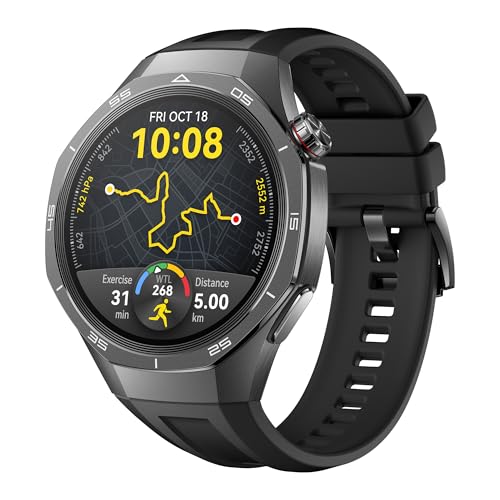 Imagem do produto Smartwatch, HUAWEI WATCH GT 5 Pro 46mm, Cerâmica e Titânio, Monitoramento Esportivo Profissional, Mapas de campos de golfe, Até 2 Semanas de Bateria, Compatível com iOS e Android, Preto