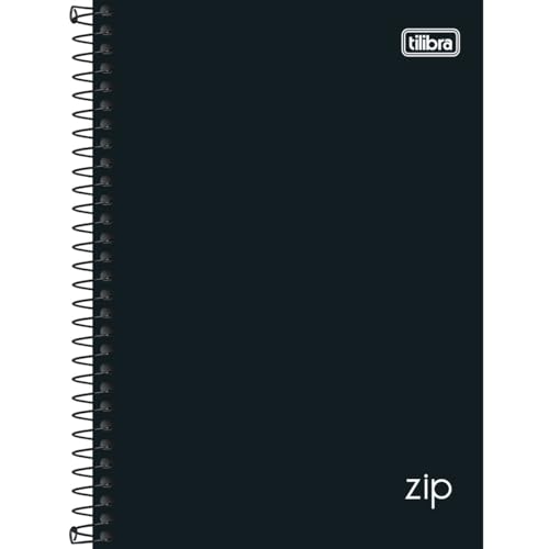 Imagem do produto Tilibra - Caderno Espiral Capa Dura 1/4 Zip Preto 160 Folhas