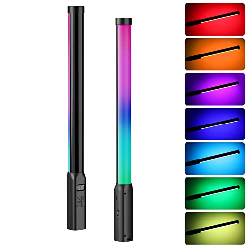 Imagem do produto ULANZI VL119 BASTÃO DE LUZ PORTÁTIL, Luz LED RGB 360° para Fotografia e Gravação de Vídeo, Bateria 2600mAh Recarregável, Tubo de Luz 2500-9000K Ajustável com LCD